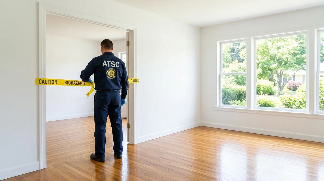 Certified biohazard cleanup crew performing Trauma Scene Cleanup in Gateway